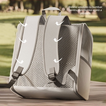 Rucsac purtător pentru animale în stil capsulă spațială, cu capacitate mare, portabil pentru pisici și câini, design anti-stres
