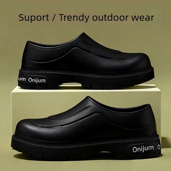 Șlapi bărbați de vară, talpă groasă EVA și partea superioară EVA, design cu creștere înălțime, antiaderente, impermeabile și rezistente la ulei, Slip-On