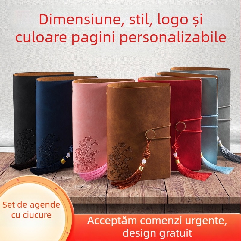 Baibo caiet – copertă din piele artificială, legare cu foi detașabile, hârtie forest, dimensiuni 17×10.5 cm, stil creativ