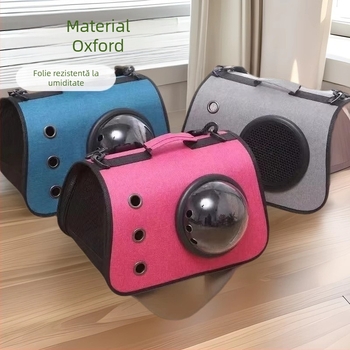 Geantă pentru animale de companie pentru pisici și câini, carrier portabil respirabil, curea crossbody, material PP, capacitate 5 kg