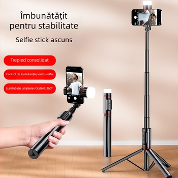 Selfie stick cu trepied încorporat pe podea și lumină pentru fotografii — Brand Crenov/Kerunle; Bluetooth; telecomandă; personalizare