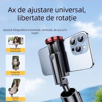 Selfie stick cu trepied încorporat pe podea și lumină pentru fotografii — Brand Crenov/Kerunle; Bluetooth; telecomandă; personalizare