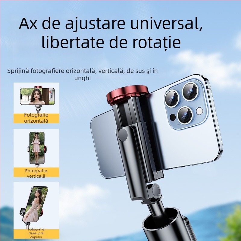 Selfie stick cu trepied încorporat pe podea și lumină pentru fotografii — Brand Crenov/Kerunle; Bluetooth; telecomandă; personalizare