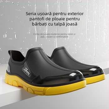 Cizme de ploaie unisex - PVC partea superioară, talpă din plastic, căptușeală din plasă, vârf rotund, patru sezoane