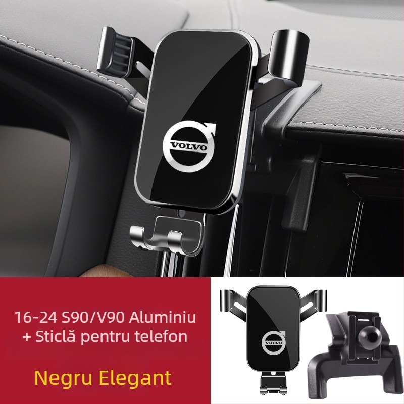 Suport pentru telefon Volvo – fixare pe bord, montaj snap-on, fără alimentare