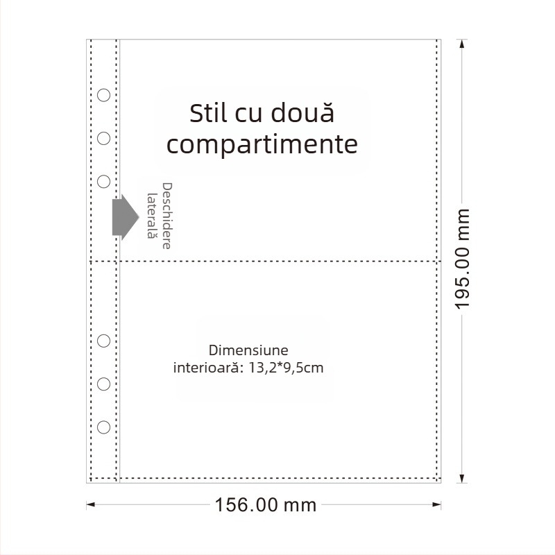 Amu YZ-9 dosar de foi libere, legare spirală, capac PVC transparent, 6 găuri, personalizare cu logo