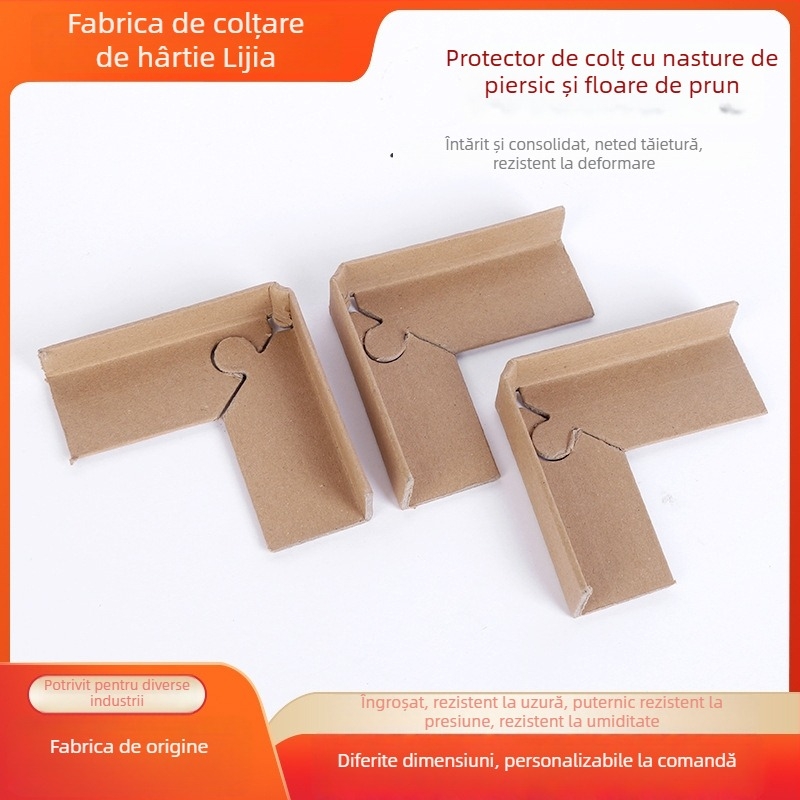 Protector de colț din hârtie Kraft cu lacăt, unghi de 90 de grade, versiune dură