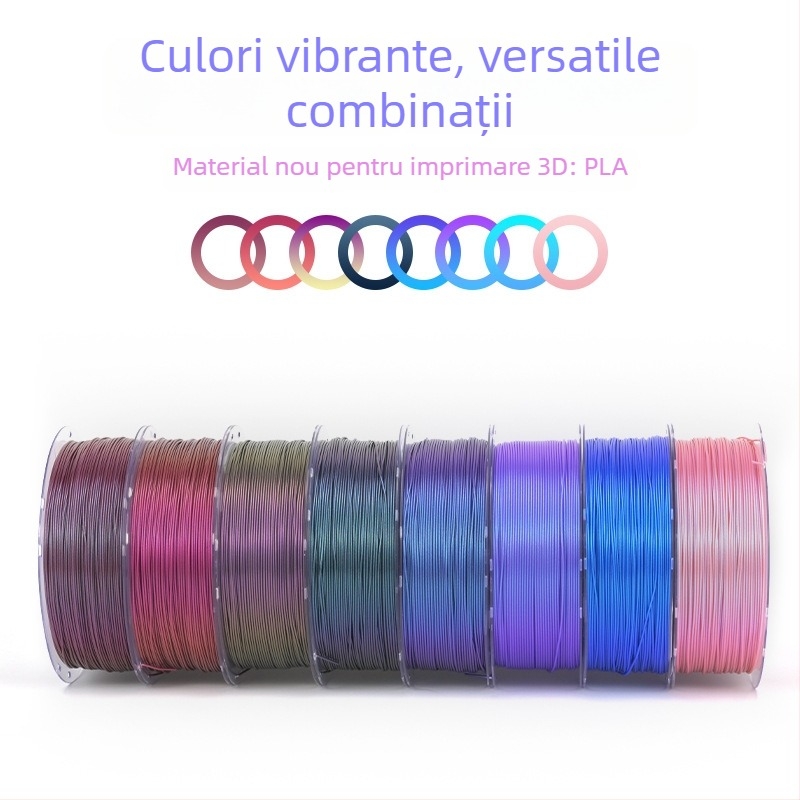 Filament PLA pentru imprimare 3D, seria Chameleon, schimbare de culoare, secțiune circulară, lungime 340–350 m