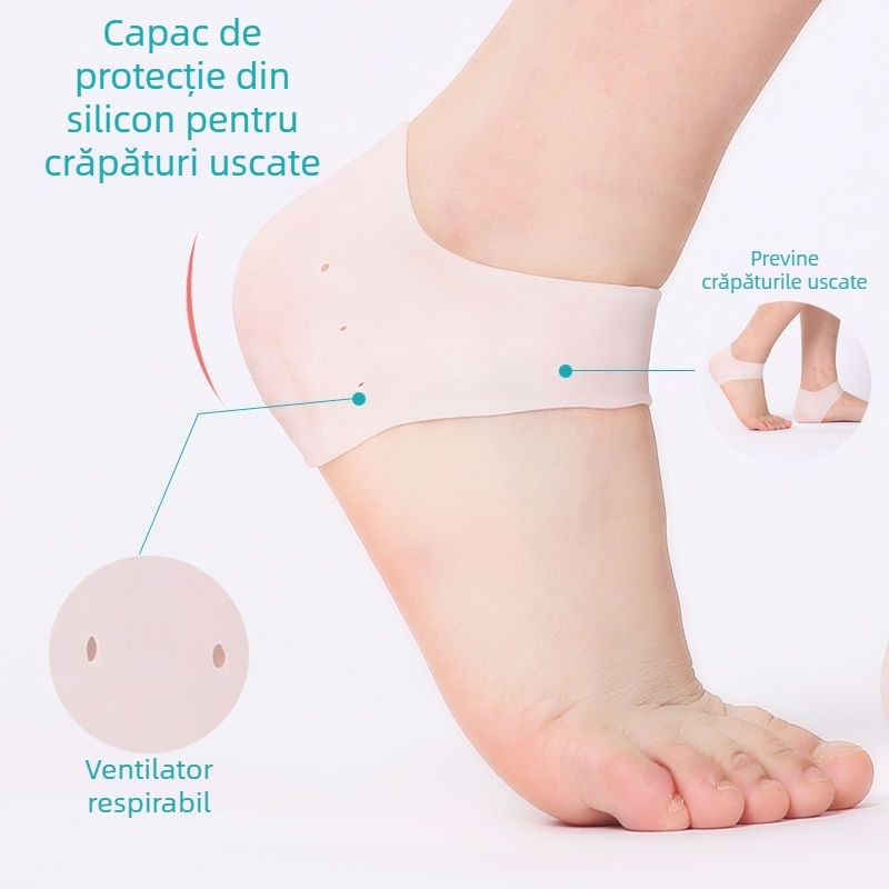 Acoperire de toc din silicon – protecție împotriva crăpării și frecării; Model: acoperire pentru toc; Potrivit pentru pantofi: adidași, pantofi din piele, ghete, sandale; Stil: zilnic casual