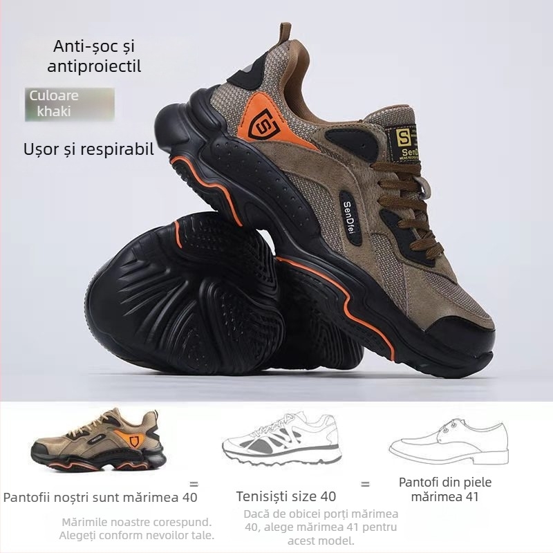 Pantofi de protecție respirabili, anti-perforație și anti-șoc, talie joasă, pentru atelier și șantier, Brand Bunker Hill