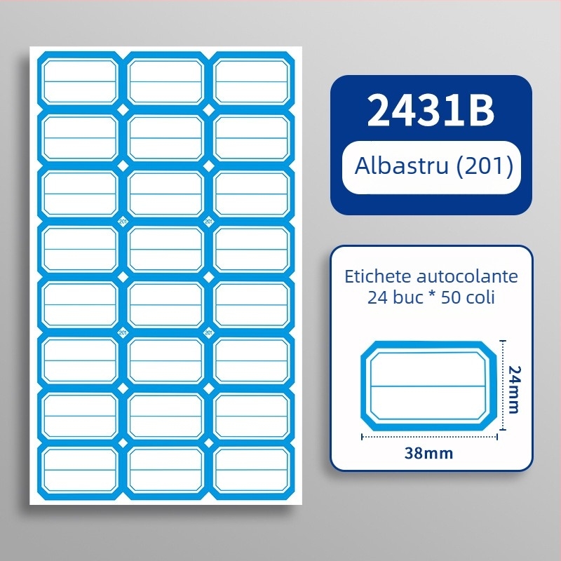 Etichetă autoadezivă scrisă manual - Marcă: Kaba Bear, Model: Kbx-2431, Material: autoadeziv, Personalizare: Da