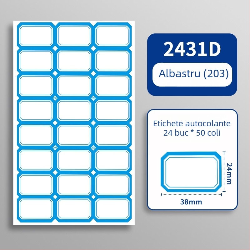 Etichetă autoadezivă scrisă manual - Marcă: Kaba Bear, Model: Kbx-2431, Material: autoadeziv, Personalizare: Da