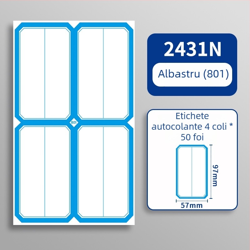Etichetă autoadezivă scrisă manual - Marcă: Kaba Bear, Model: Kbx-2431, Material: autoadeziv, Personalizare: Da