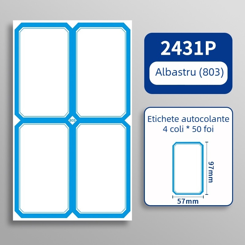 Etichetă autoadezivă scrisă manual - Marcă: Kaba Bear, Model: Kbx-2431, Material: autoadeziv, Personalizare: Da