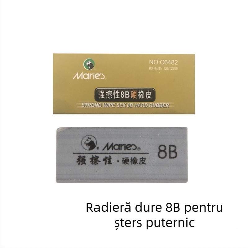 Guma Marley 6242 pentru desen, pictură și schițe — dură, modelabilă, cu 8B și 4B/6B