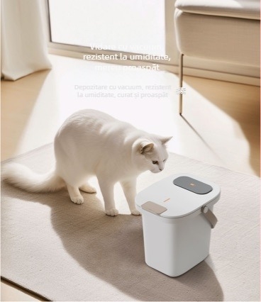 Recipient pentru depozitarea hranei pentru animale de companie, sigilat vacuum, anti-insecte și umiditate, din ABS plastic, 13 L