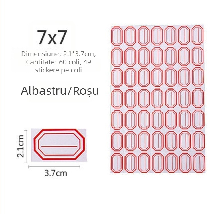 Etichete scrise manual, material autocolant, model 00, Zhengyou, 49 etichete pe pagină