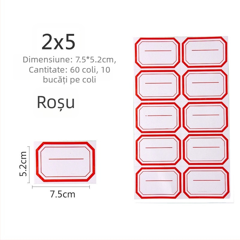 Etichete scrise manual, material autocolant, model 00, Zhengyou, 49 etichete pe pagină
