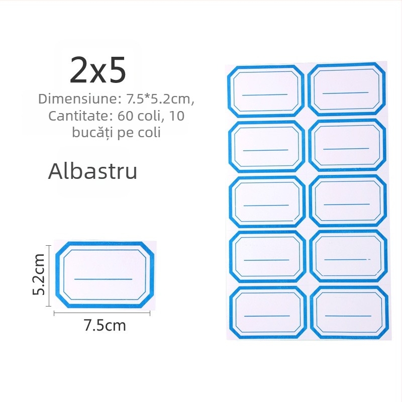 Etichete scrise manual, material autocolant, model 00, Zhengyou, 49 etichete pe pagină