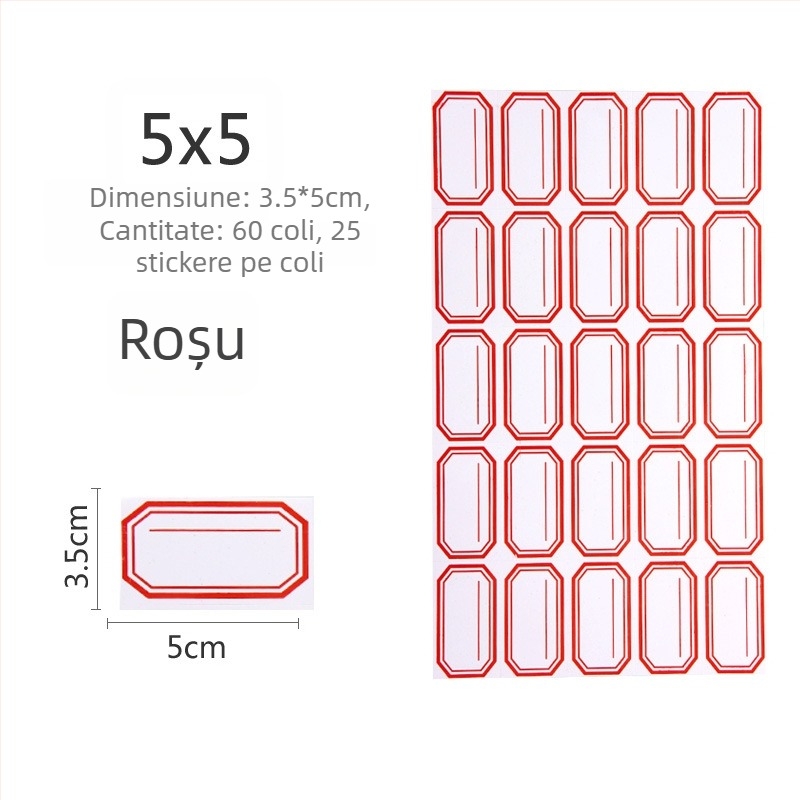 Etichete scrise manual, material autocolant, model 00, Zhengyou, 49 etichete pe pagină