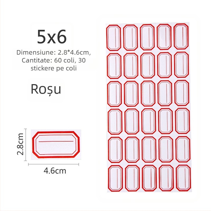 Etichete scrise manual, material autocolant, model 00, Zhengyou, 49 etichete pe pagină