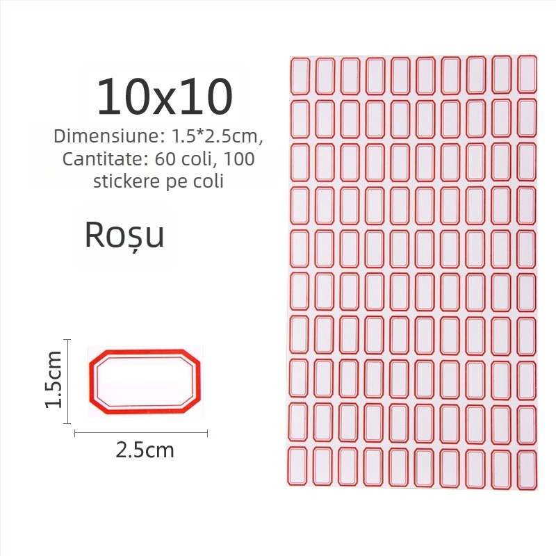 Etichete scrise manual, material autocolant, model 00, Zhengyou, 49 etichete pe pagină