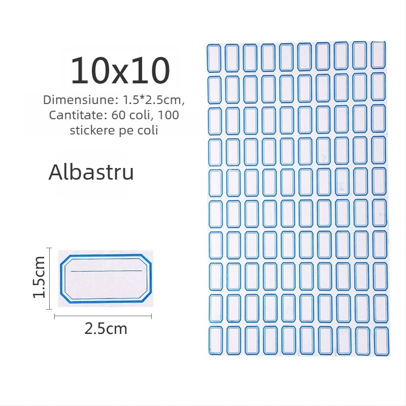Etichete scrise manual, material autocolant, model 00, Zhengyou, 49 etichete pe pagină