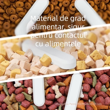 Set de 4 recipiente pentru depozitarea hranei pentru pisici și câini, sigilate, cu desicant din diatomită, de calitate alimentară, rezistente la umezeală