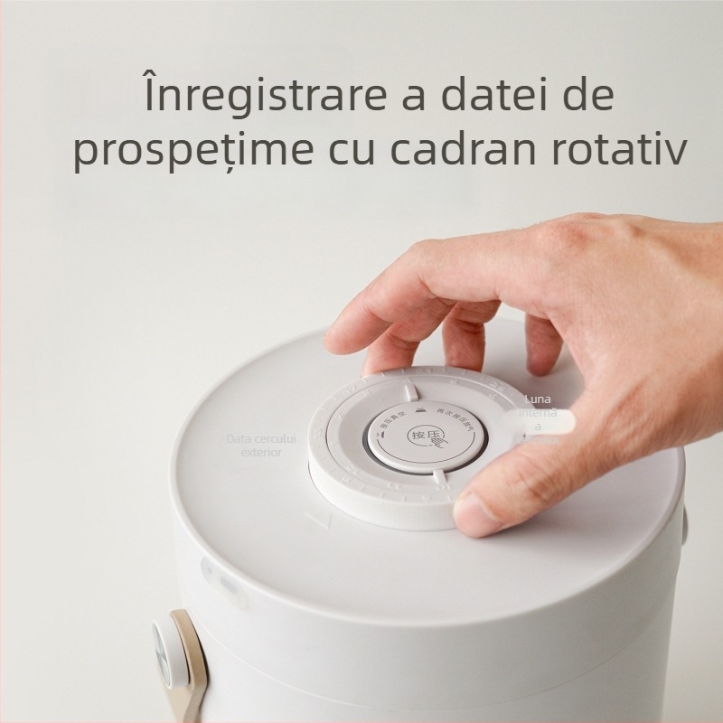 Container vacuum pentru depozitare hrană pentru animale, anti molii, protecție împotriva oxidării, umidității și antibacterian, din ABS plastic, capacitate 2L/3.5L, pentru orez, ceai și boabe de cafea