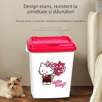 Pet Ledo recipient plastic pentru hrană de câine, 10 kg, cu Flip-Top și capac dublu etanș, protecție împotriva umezelii