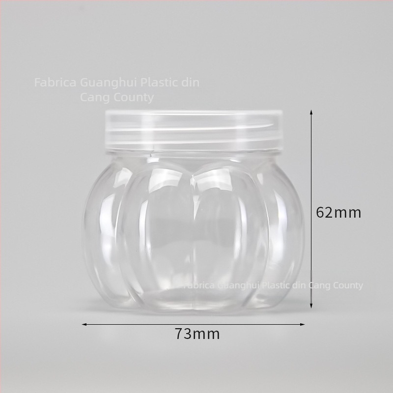 Recipient PET cu gură lată, capac cu filet spiral, transparent, pentru uz casnic, mai multe forme