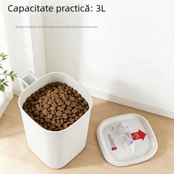 Recipient depozitare hrană pentru animale – material ABS, capacitate sub 4L, greutate 0,65 kg