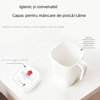 Recipient depozitare hrană pentru animale – material ABS, capacitate sub 4L, greutate 0,65 kg