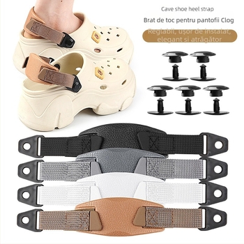 Accesoriu Crocs: Curea pentru calcâi cu Velcro, Curea demontabilă anti-cădere, Design în stil șiret