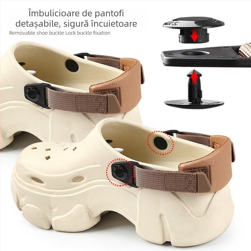 Accesoriu Crocs: Curea pentru calcâi cu Velcro, Curea demontabilă anti-cădere, Design în stil șiret