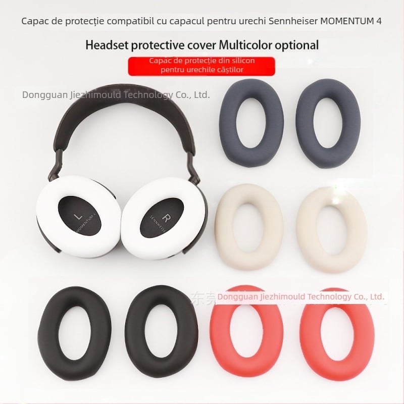 Husă de protecție pentru căști Sennheiser Momentum 4 – silicon, silicon lichid și TPU, turnare prin injecție, culoare solidă