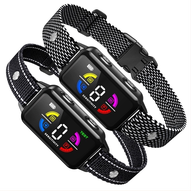 Colier anti-lătrat pentru câini, cu senzor inteligent, fără șoc electric, vibrație anti-interferențe, din plastic