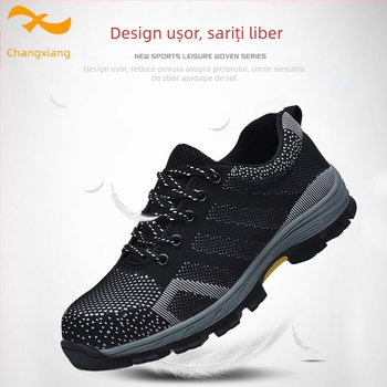 Pantofi de protecție Changxiang - Exterior din plasă respirabilă, gleznă joasă, protecție la perforare și la zdrobire