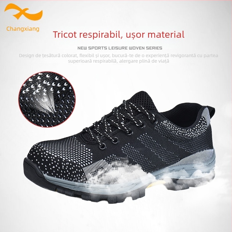 Pantofi de protecție Changxiang - Exterior din plasă respirabilă, gleznă joasă, protecție la perforare și la zdrobire