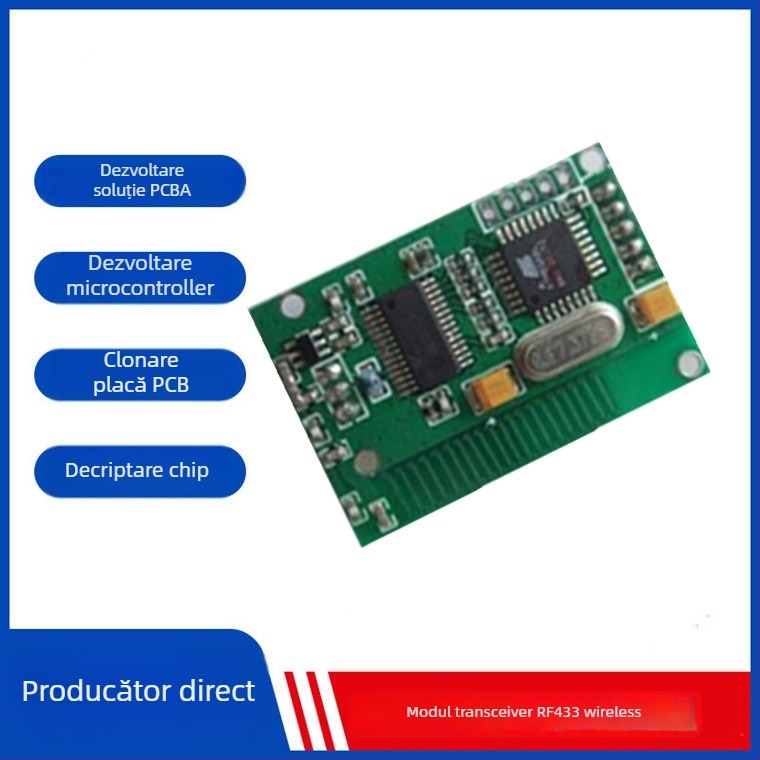 Modul PCBA transmițător-primitor wireless 433MHz pentru antrenarea câinilor și oprirea lătratului, model Hzy-107, PCB din aluminiu cu două suprafețe, 1.8–3.6 V