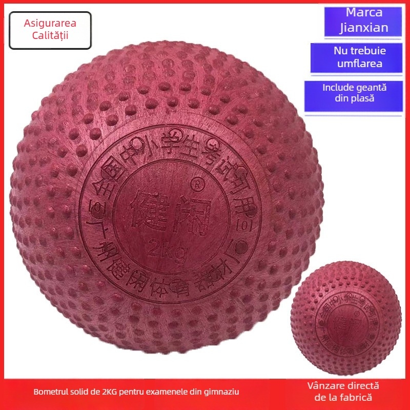 minge solidă din cauciuc, 2 kg, umplută cu nisip, pentru antrenament de aruncare la atletism