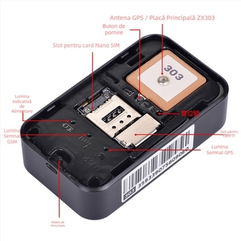 Localizator GPS pentru animale de companie cu alarmă de incintă, precizie 10 m, baterie 5 h, impermeabil