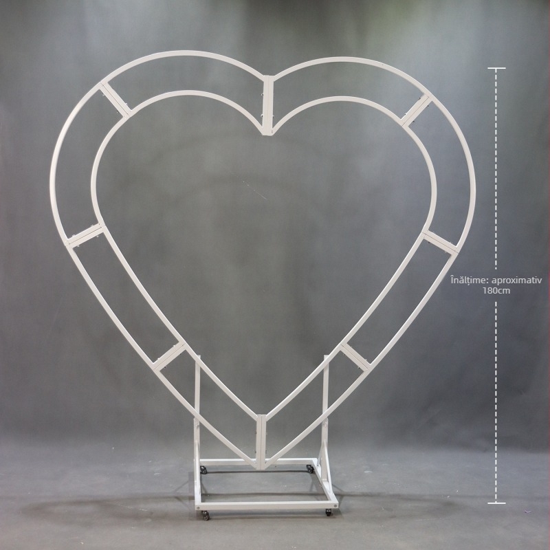 Arc de nuntă din fier, stand de afișaj cu roți, ambalaj din carton, decor exterior