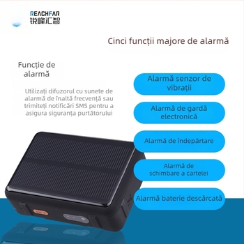 RF-V44 GPS tracker pentru bovine, ovine și cai – 4G, alimentare solară, IP67 impermeabil, localizator anti-pierdere