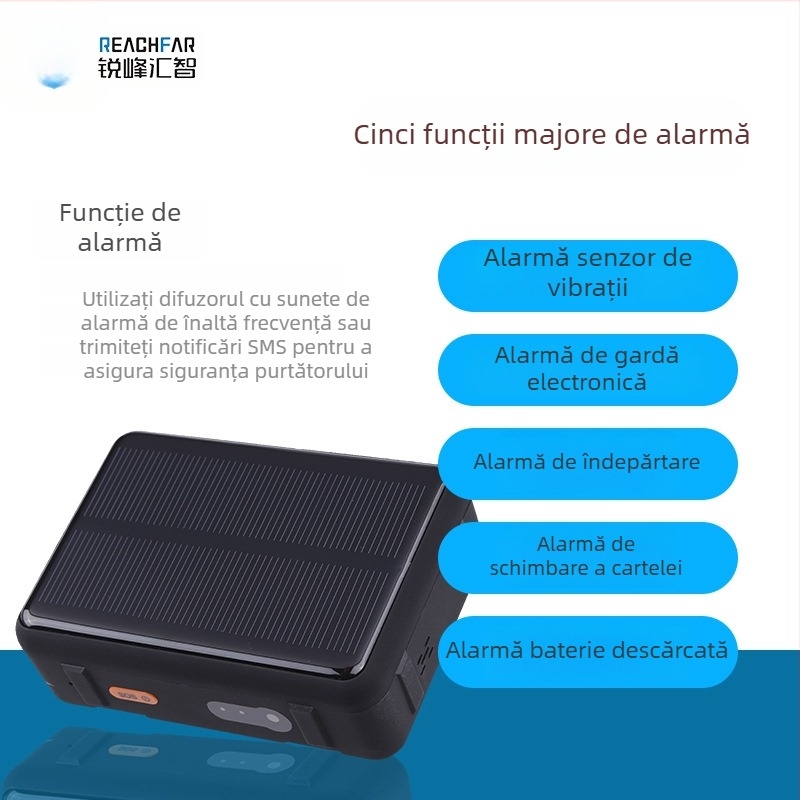 RF-V44 GPS tracker pentru bovine, ovine și cai – 4G, alimentare solară, IP67 impermeabil, localizator anti-pierdere