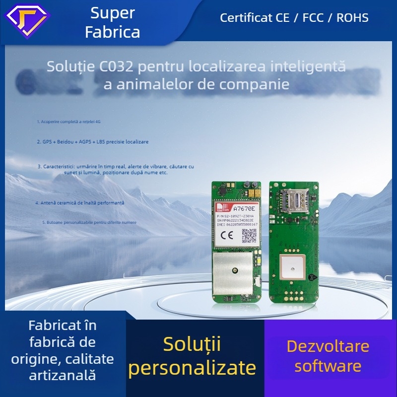 Locator GPS pentru animale de companie 4G, Urmărire GPS, Sistem Anti-Pierdere, Capacitate 10000+