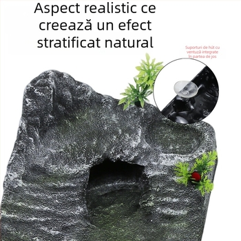 Piatră de peisaj pentru acvariu din PVC, platformă de expunere a țestoasei, insulă plutitoare și scară de cățărare – Origine Guangdong Shantou; Nu este importat