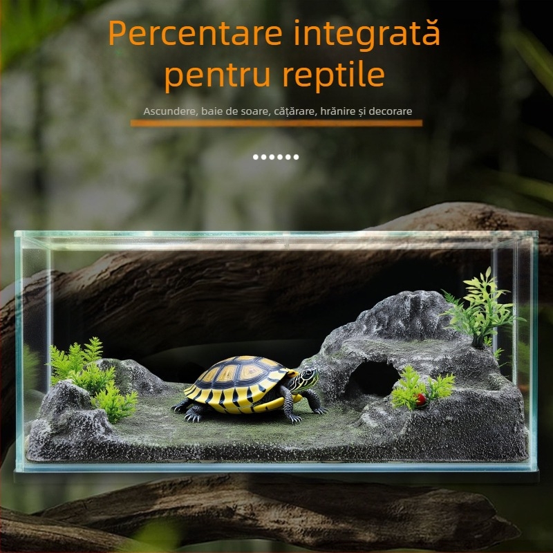 Piatră de peisaj pentru acvariu din PVC, platformă de expunere a țestoasei, insulă plutitoare și scară de cățărare – Origine Guangdong Shantou; Nu este importat