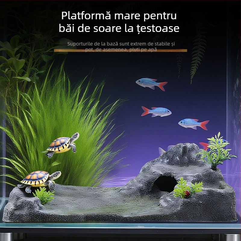 Piatră de peisaj pentru acvariu din PVC, platformă de expunere a țestoasei, insulă plutitoare și scară de cățărare – Origine Guangdong Shantou; Nu este importat