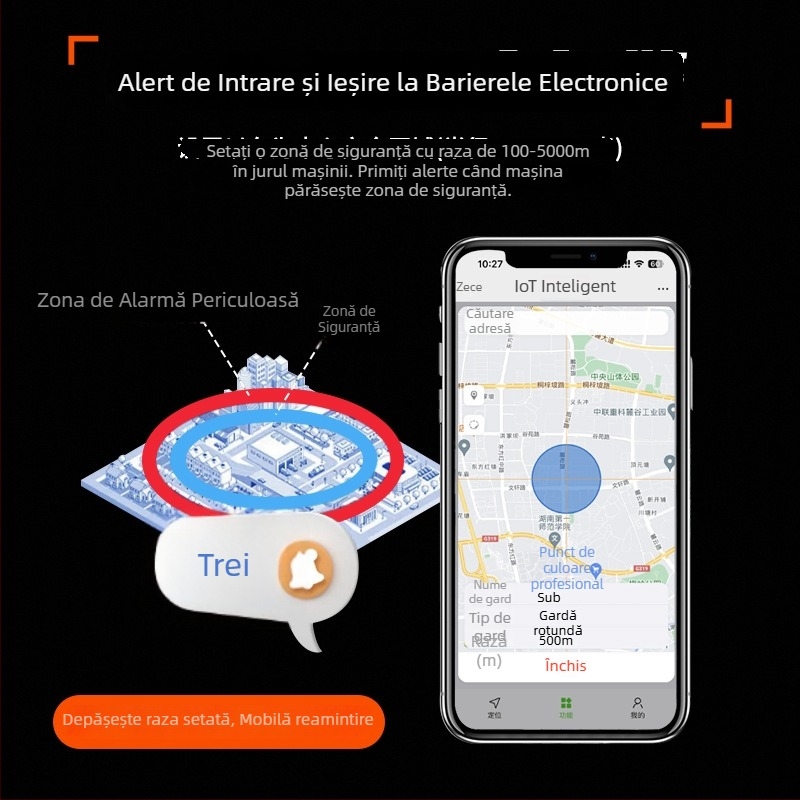 GPS tracker pentru vehicul cu poziționare Beidou, Anti-furt și Anti-pierdere, magnet puternic, versiune cablată, model ABL01